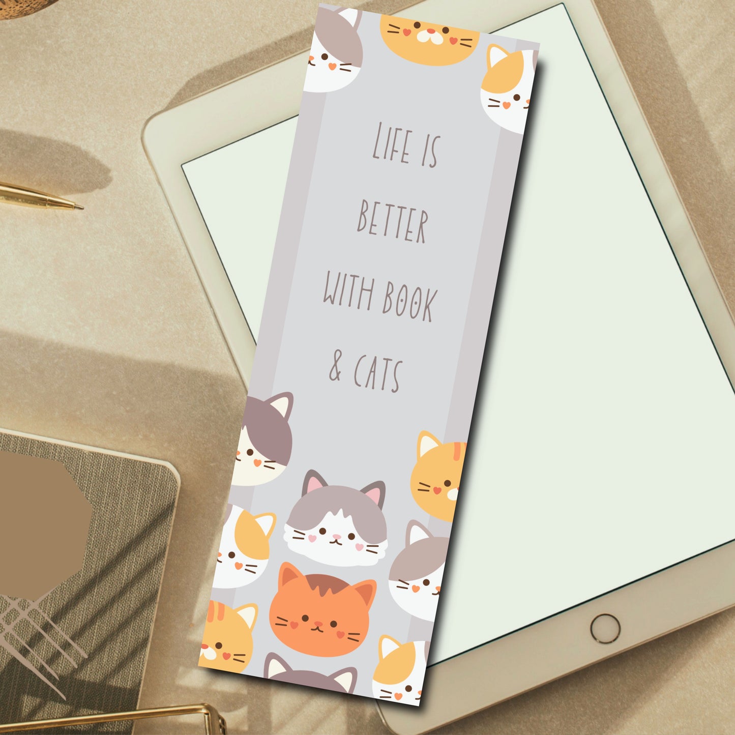 Bookmarks Beige Cats